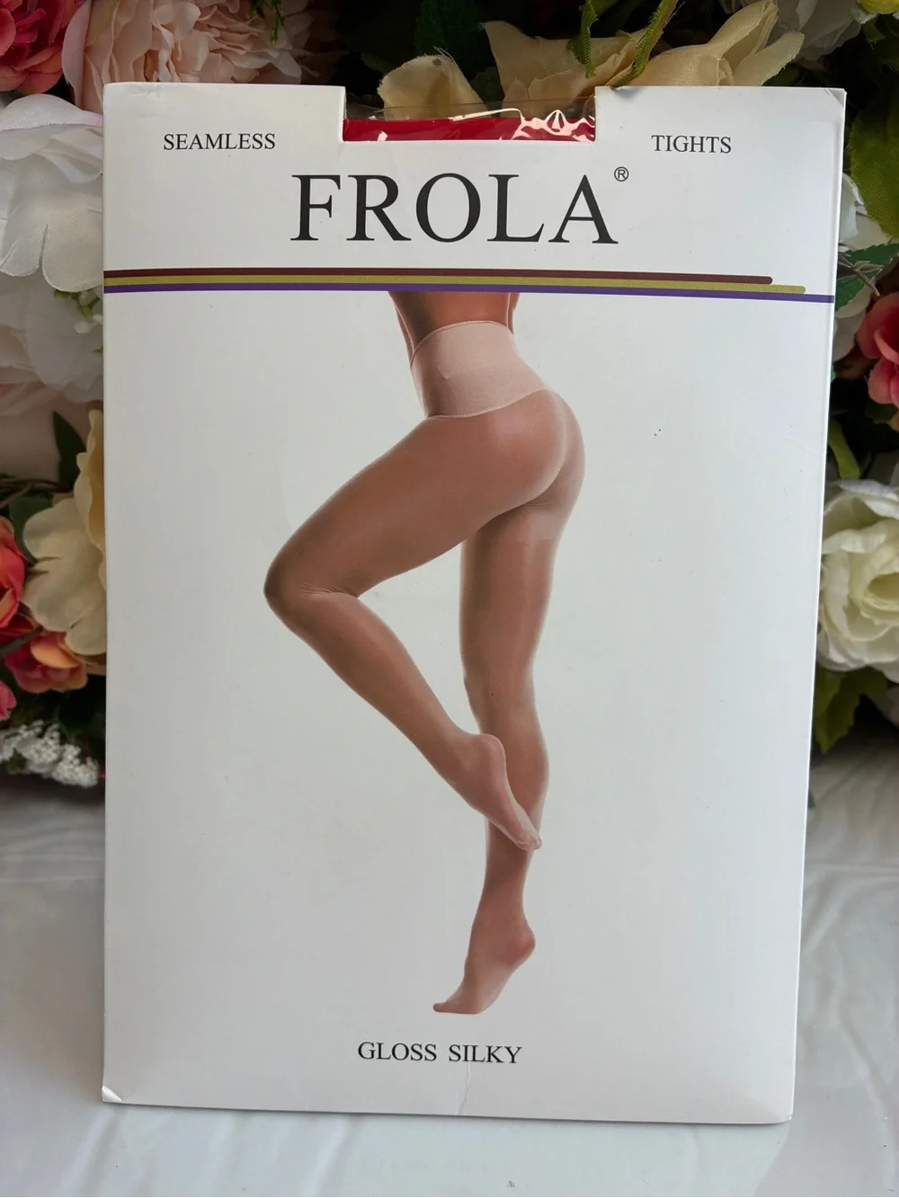 Frola Aurora Oil Shiny Seamless Tights Red Large High Waist Glossy Silky Finish